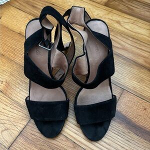 Madewell Black Suede Heeled Sandals